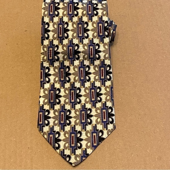 Pavia Men's 60” Necktie Tie Silk Made in Italy Jacquard Foulard Pattern - Picture 1 of 8